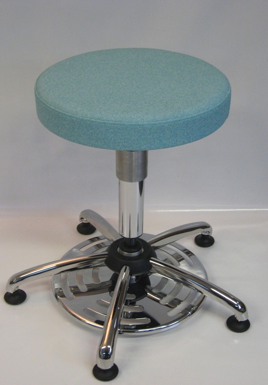 Tabouret médical Dakota, assise carrée avec roulettes