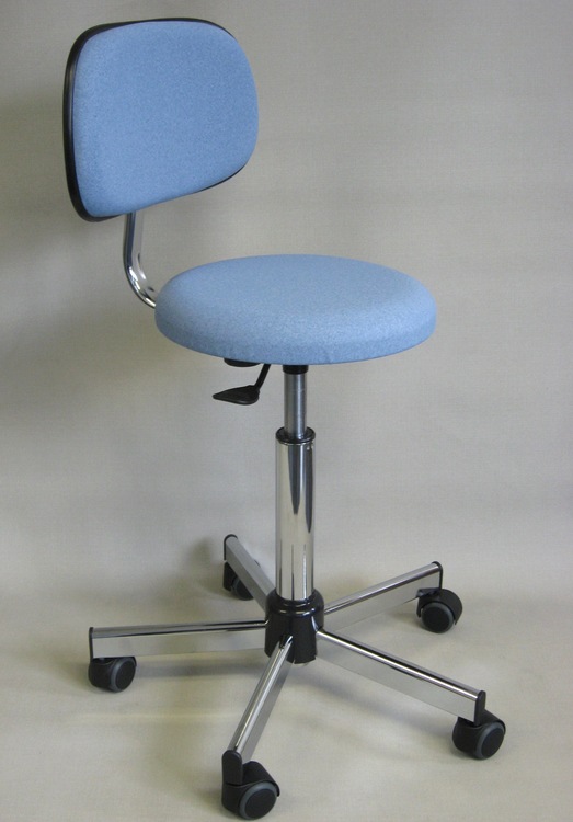 Tabouret médical Dakota, assise carrée avec roulettes